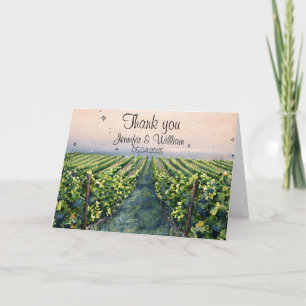 Carte De Remerciements Vignoble rustique Destination Italie Mariage