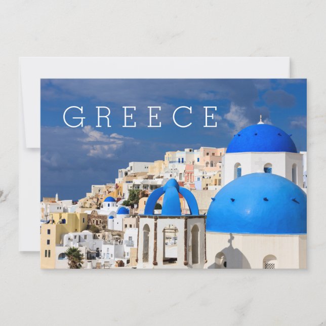 Carte De Remerciements Ville de Santorin, Grèce (Devant)