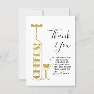 Carte De Remerciements vin, anniversaire adulte, mariage, fête