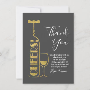 Carte De Remerciements vin, anniversaire adulte, mariage, fête