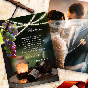 Carte De Remerciements Vin Chaîne Lumière Mariage Photo