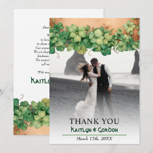Carte De Remerciements Vin et bois rustique Jour de la Saint Patrick phot