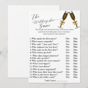 Carte De Remerciements Vin La chaussure mariage jeu douche nuptiale jeux