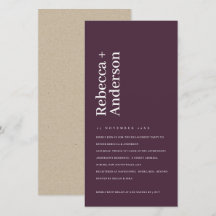 VIN MINIMAL PLUM TYPOGRAPHIE FIANÇAILLES INVITATIO