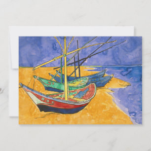 Carte De Remerciements Vincent van Gogh - Bateaux de pêche sur la plage