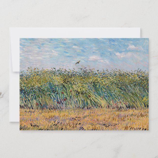 Carte De Remerciements Vincent van Gogh - Champ de blé avec une lark (Devant)