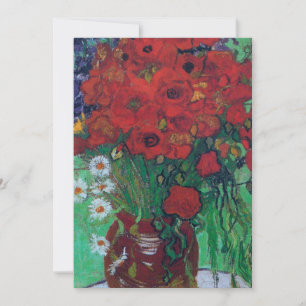 Carte De Remerciements Vincent Van Gogh - Coquelicots rouges et pâquerett
