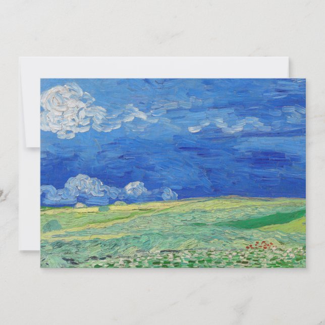 Carte De Remerciements Vincent van Gogh - Les champs de roues sous Thunde (Devant)
