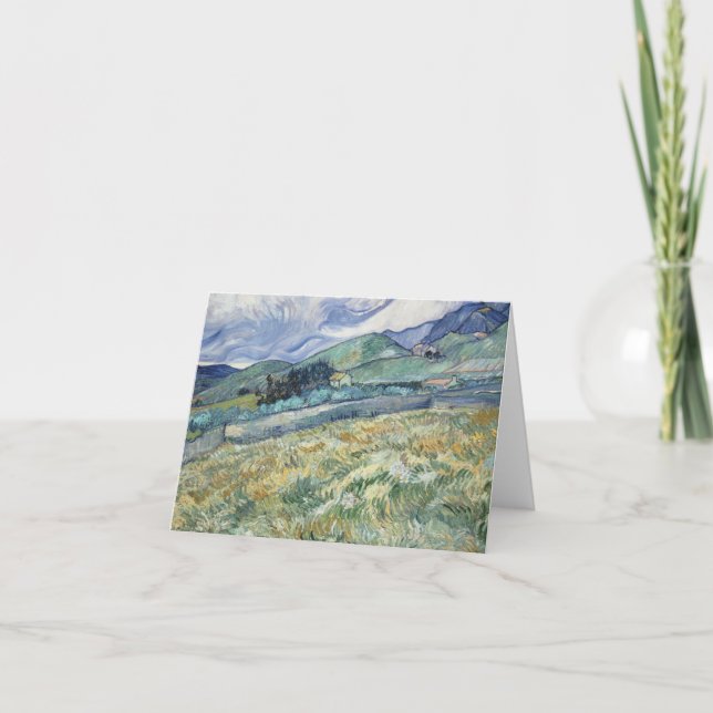 Carte De Remerciements Vincent Van Gogh - Paysage de Saint-Rémy (Devant)