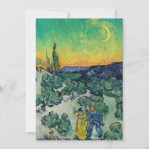 Carte De Remerciements Vincent van Gogh - Paysage Lune avec couple