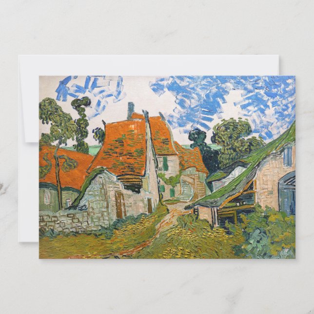 Carte De Remerciements Vincent van Gogh - Rue à Auvers-sur-Oise (Devant)