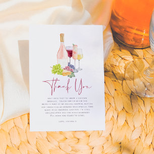 Carte De Remerciements Vino Avant Vows Vin Dégustation Fête des mariées