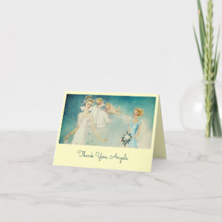 Carte De Remerciements Vintage Angels 1950 nuptiale/Mariage