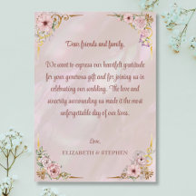 Carte de remerciements vintage Blush Peony