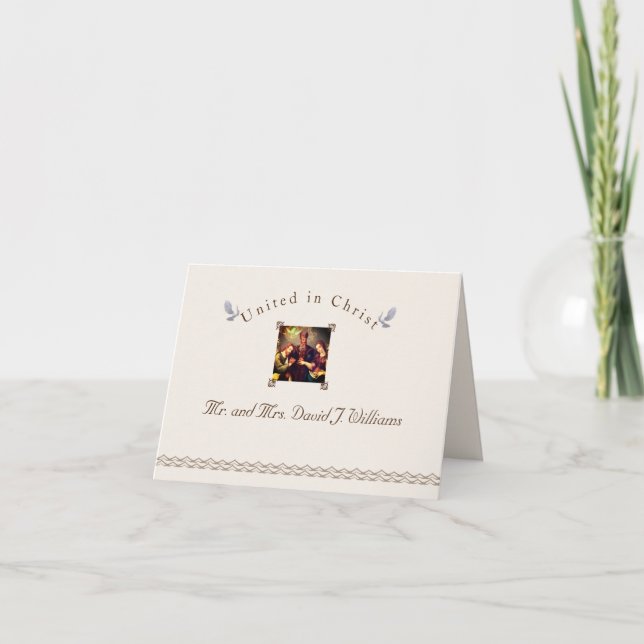 Carte de remerciements vintage catholique plié (Devant)