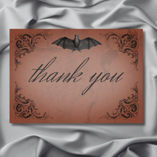 Carte De Remerciements Vintage chauve-souris jusqu'à la rouille de la mor