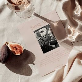 Carte De Remerciements Vintage Chic Romantique Photo Vieux Mariage argent