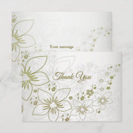 Carte De Remerciements Vintage Floral Greenery Elegant Wedding 