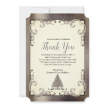 Carte de remerciements Vintage Foil-Gold-Silver