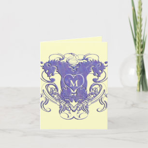 Carte De Remerciements Vintage Lion Rampant