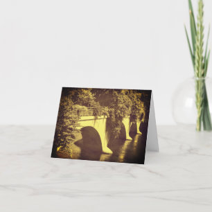 Carte De Remerciements Vintage Look Sepia Bridge of Flowers Note Card
