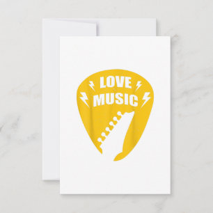 Carte De Remerciements Vintage Love Guitar