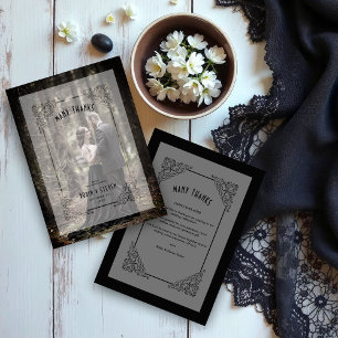 Carte De Remerciements Vintage Luxe Mariage Flourish Vellum Effet