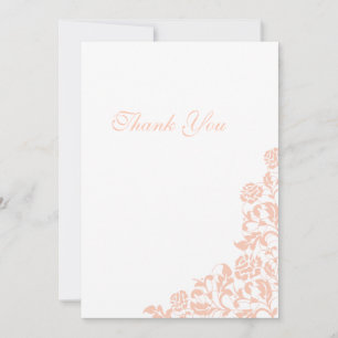 Carte De Remerciements Vintage Pêche Floral Rose Mariage dentelle
