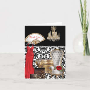 CARTE DE REMERCIEMENTS vintage pour les FEMMES