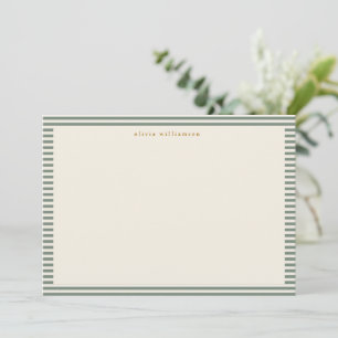 Carte De Remerciements Vintage Sage Green Stripes Noël personnalisé