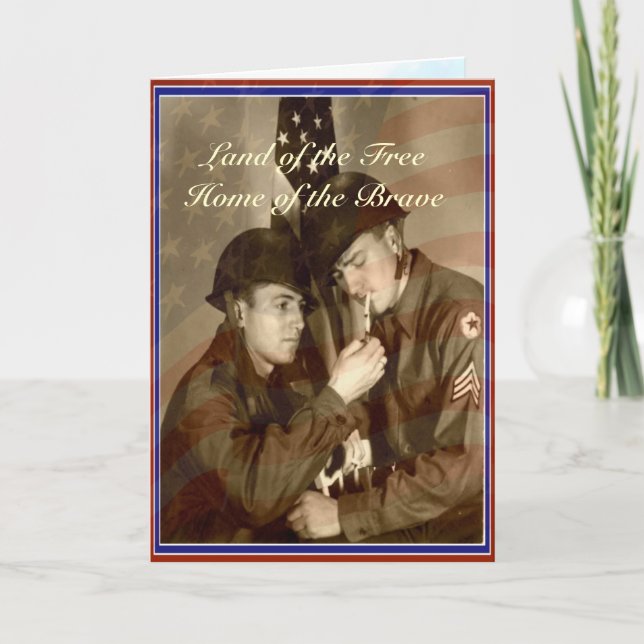 Carte De Remerciements Vintage Vétérans (Devant)