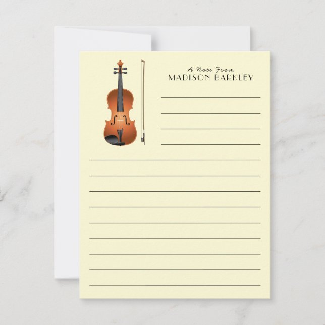 Carte De Remerciements Viola Violon Musique Enseignant Musicien (Devant)