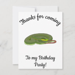 Carte De Remerciements Vipère des arbres verte Joyeux anniversaire