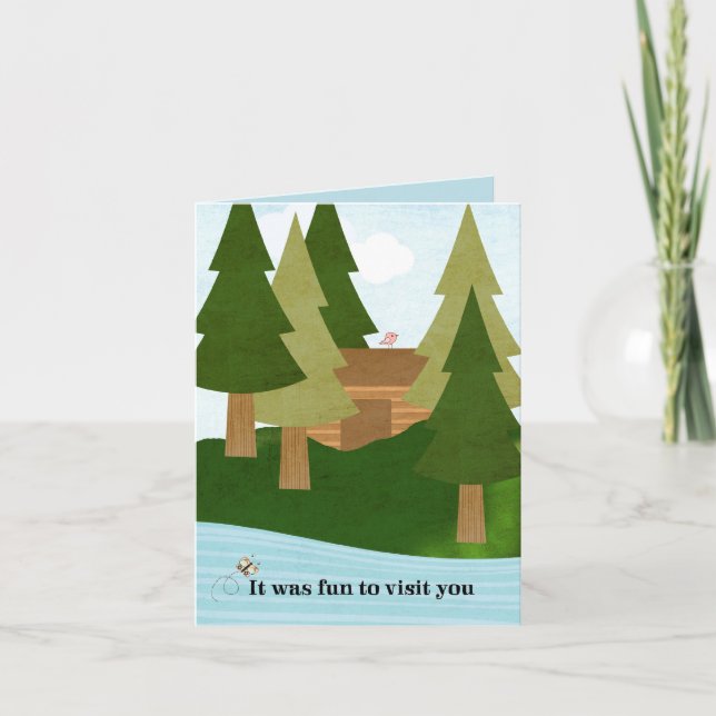 Carte De Remerciements Visite de cabine-Lake-Merci pour l'accueil (Devant)