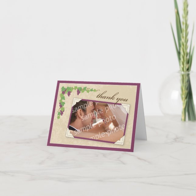 Carte de remerciements viticole (Parchemin Texture (Devant)