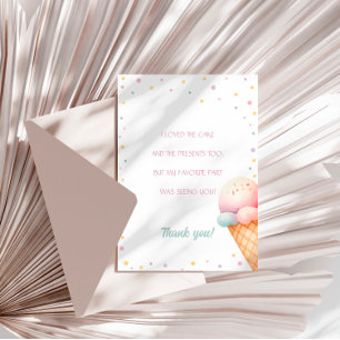 Carte De Remerciements Voici l'anniversaire de la crème glacée Scoop