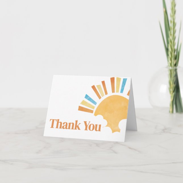 Carte De Remerciements Voici le Baby shower du Fils (Devant)