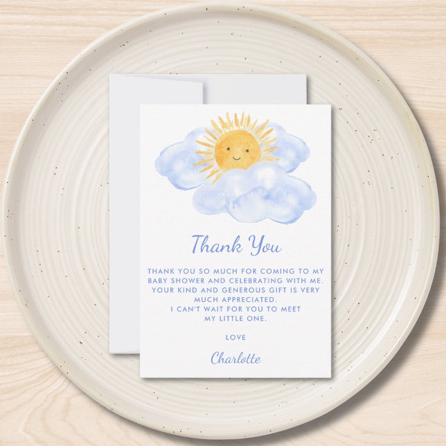 Carte De Remerciements Voici le Baby shower du fils (Créateur téléchargé)