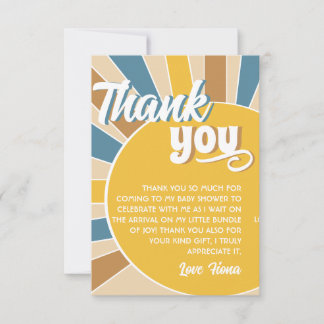 Carte De Remerciements Voici le Baby shower Son