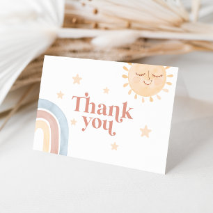Carte De Remerciements Voici Le Baby shower Son Aquarelle