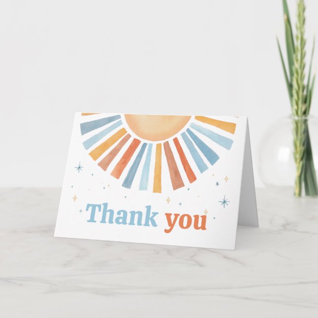 Carte De Remerciements Voici le Baby shower Sunshine (Devant)