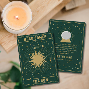 Carte De Remerciements Voici Le Fils   Baby shower Sun Tarot