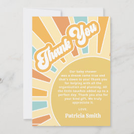 Carte De Remerciements Voici le fils retro garçon baby shower