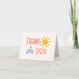 Carte De Remerciements Voici Le Son Minimal Rétro Baby shower Soleil