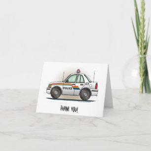 Carte De Remerciements Voiture de Police Cruiser