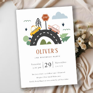 Carte De Remerciements Voitures urbaines Route N'importe quel âge Anniver