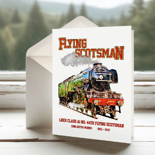 Carte De Remerciements Volant Scotsman Steam Train Anglais Locomotive