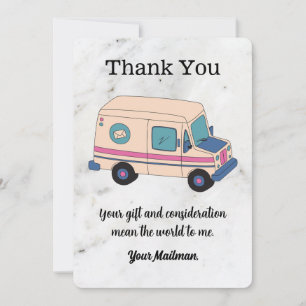 Carte De Remerciements votre Lettre Transporteur Mailman Postal Mail Tran