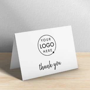 Carte De Remerciements Votre logo   Entreprise Moderne Minimaliste