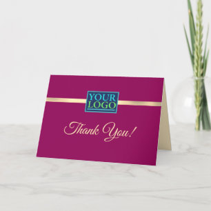 Carte De Remerciements Votre Logo, Nom D'Entreprise, Bande D'Or Sur Maroo